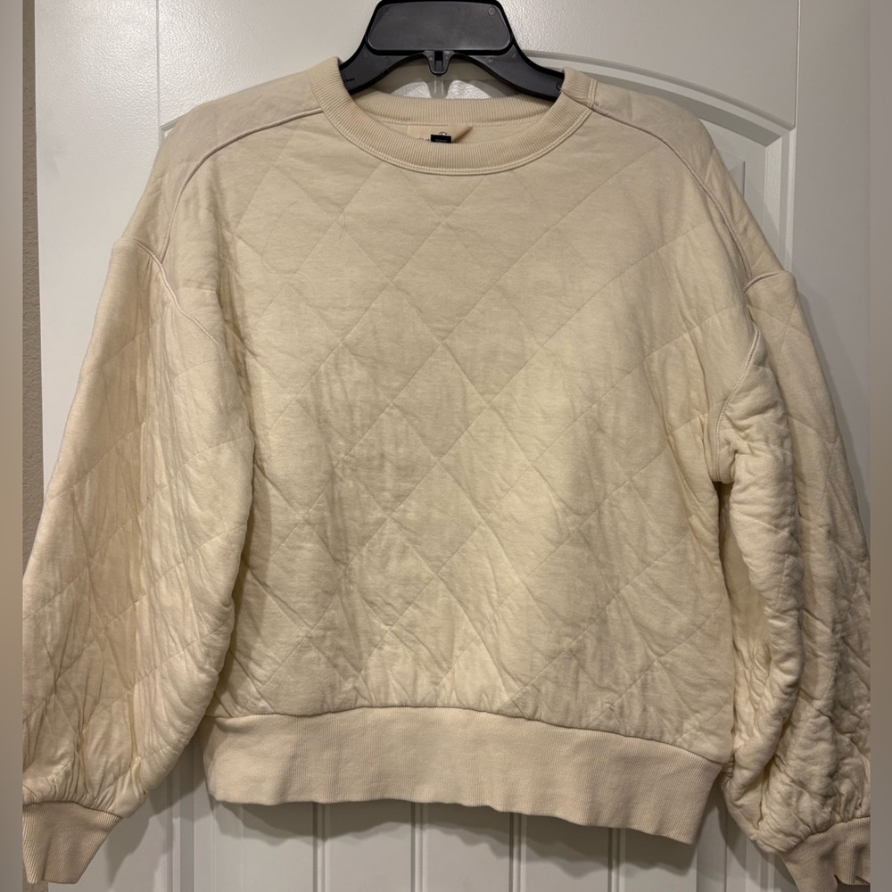 UNIVERSAL THREAD Cream Quilted Sweatshirt Size X-Small